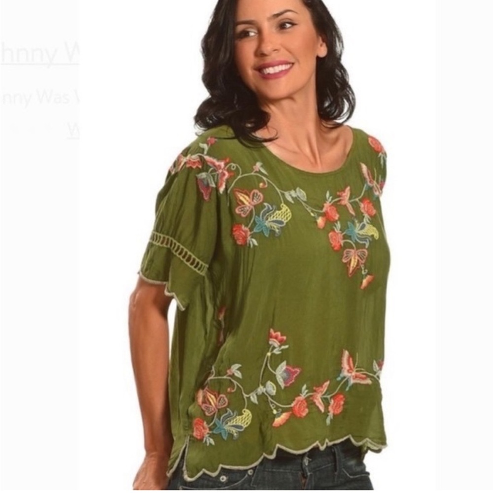 Johnny Was Alivia Embroidered Top